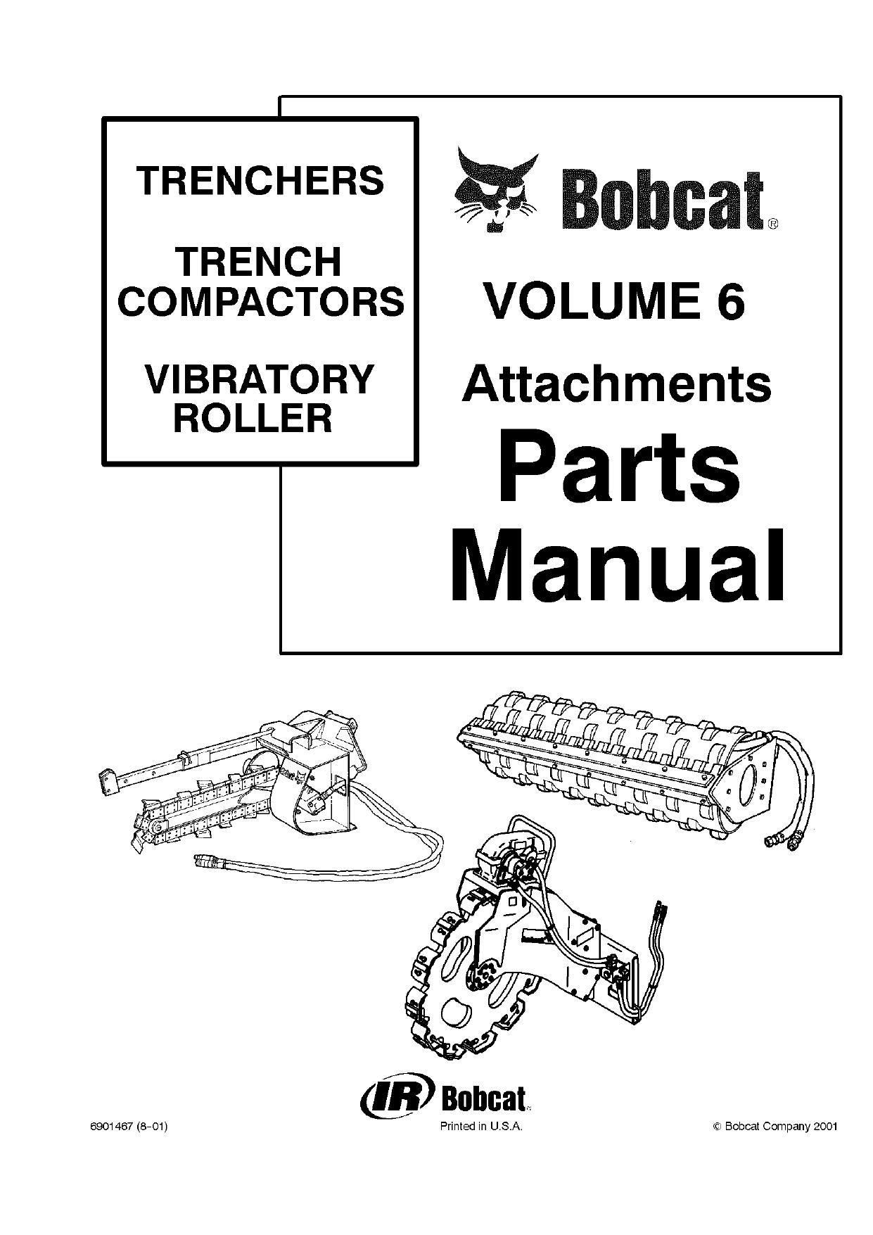 LT102 LT203 LT204 LT304 LT305 LT405 Trencher parts manual Bobcat